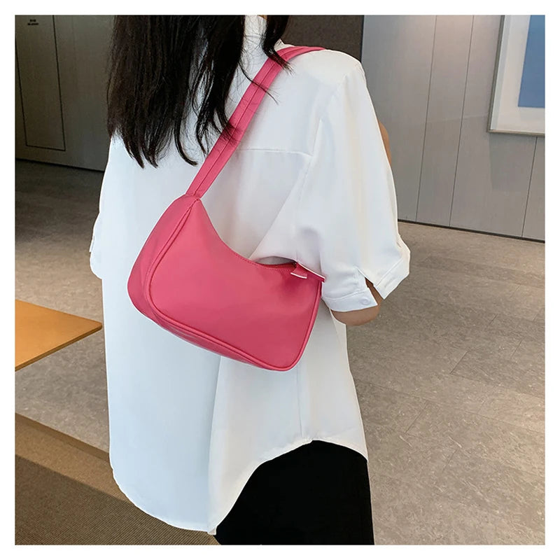 New 2024 Fashion Retro PU Leather Women Handbag Vintage Top-Handle Shoulder Bag Female Small Subaxillary Bag