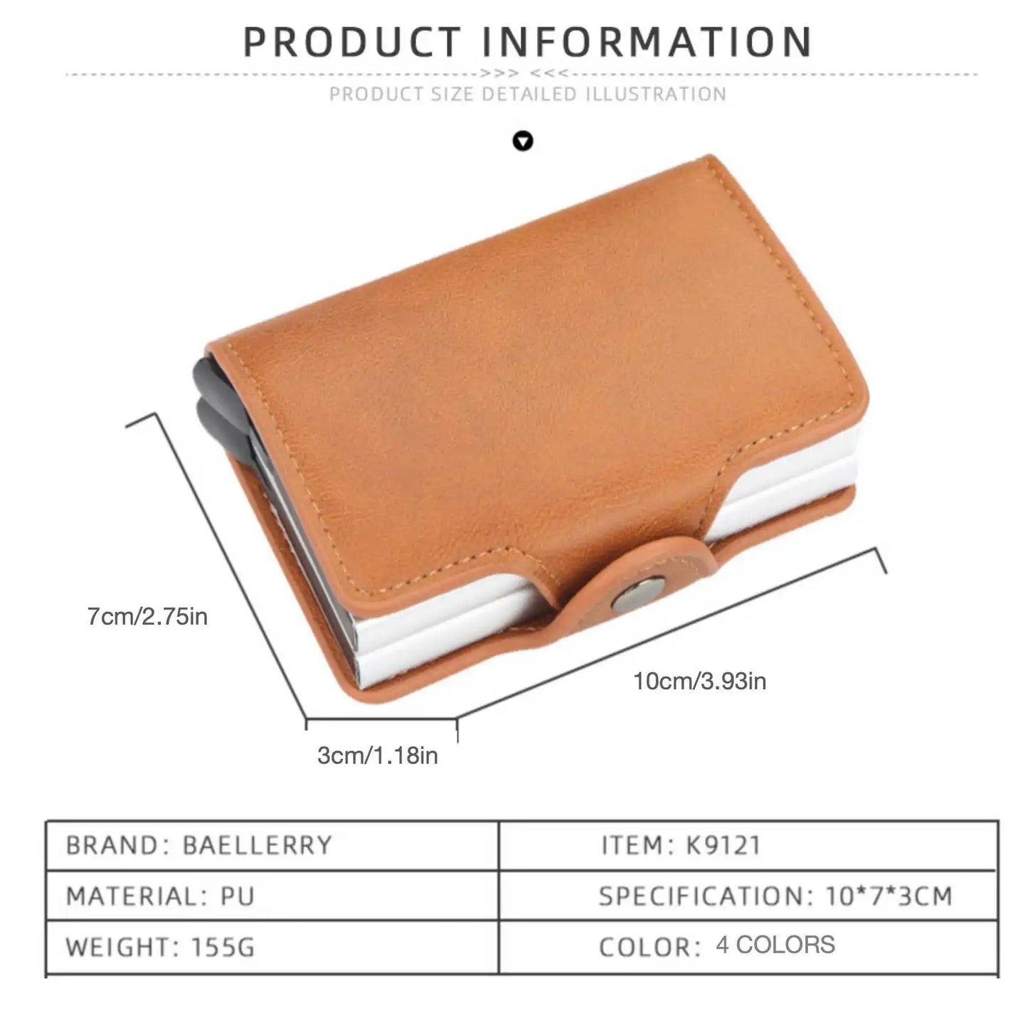 Automatic Pop-Up Double Aluminum Case Card Sleeve Buckle Men's Short Wallet Large Capacity Card Holder