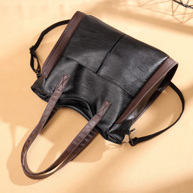 Large Capacity Casual Tote Bag Women Luxury Handbag Shoulder Bag for Female 2023 Ladies Vintage PU Leather Crossbody Bag Sac