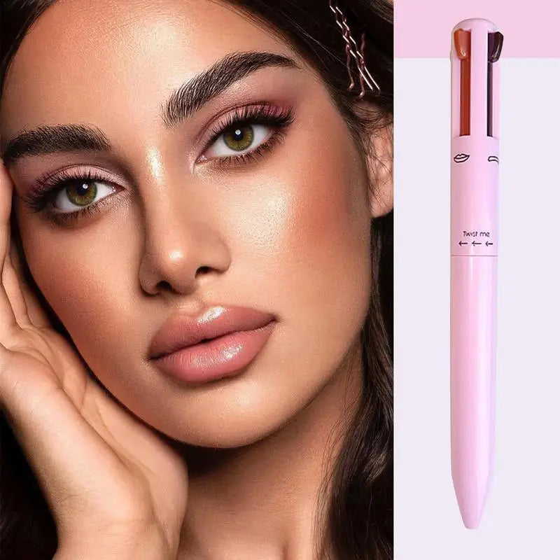 4 In 1 Makeup Pen Eyebrow Pencil Waterproof Drawing Eye Brow Long Lasting Easy Wear Eyeliner Eyebrow Pen Sweatproof Makeup Pen