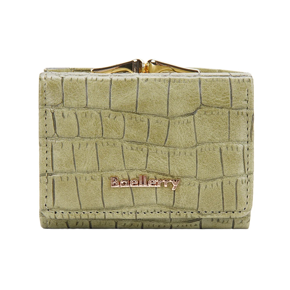 Baellerry New Women Short Wallet Brand Card Holder Simple Coin Pocket High Quality Female Purse Crocodile Pattern Women's Wallet