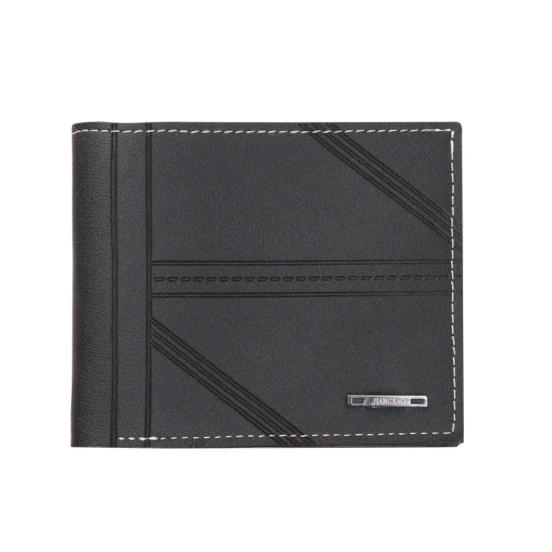 Men's Wallet Mens Short Wallet Youth Fashion Horizontal Soft Leather Business Wallet Credit ID Card Holder Wallet Billfold Purse