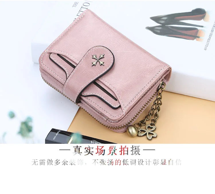 Women Wallets and Purses PU Leather Money Bag Female Short Hasp Purse Small Coin Card Holders Blue Red Clutch New Women Wallet