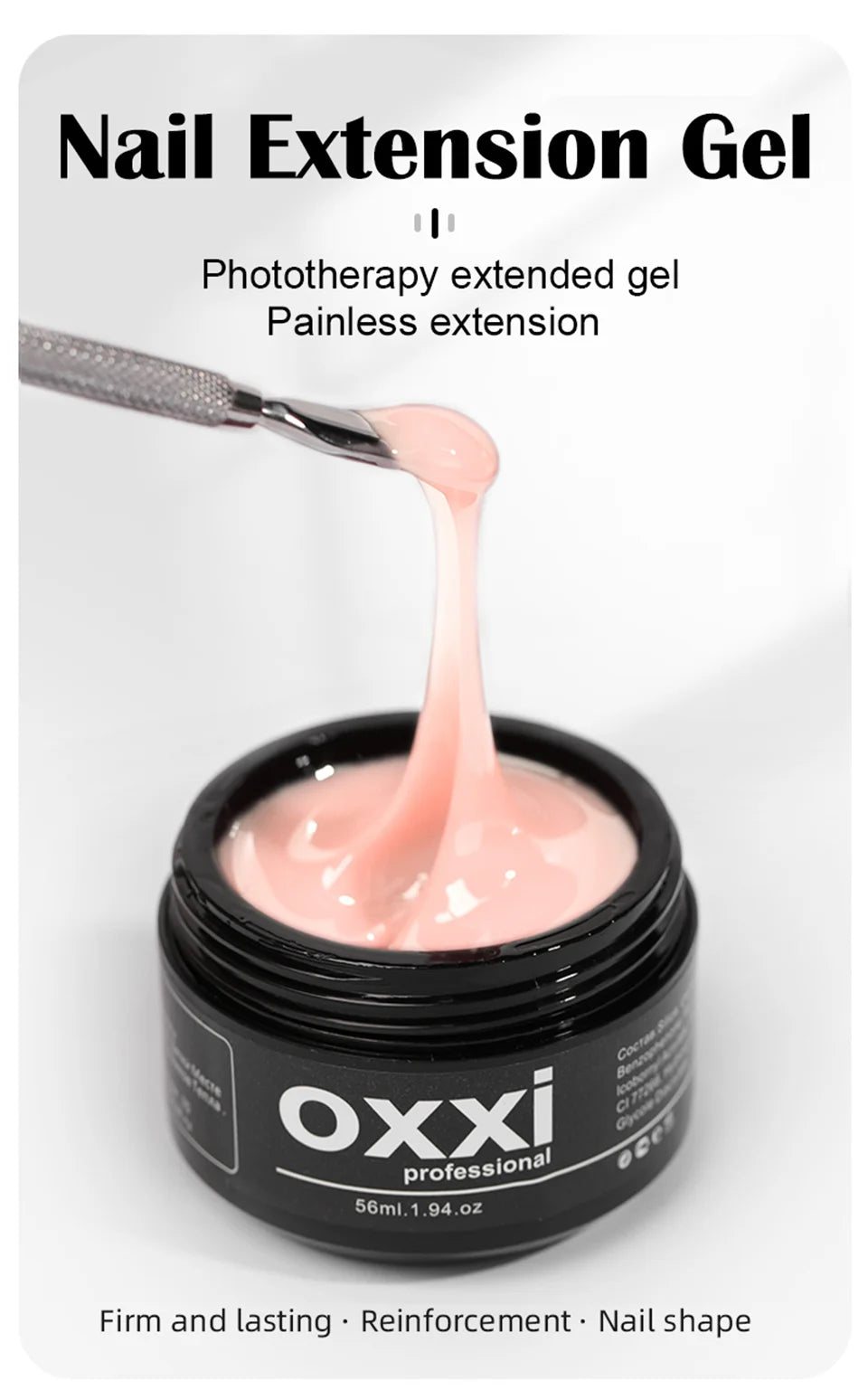 Vernis à ongles UV OXXI 56 ml, gel de construction semi-permanent, manucure, polyongles, gel laque acrylique, émaux de construction faciles