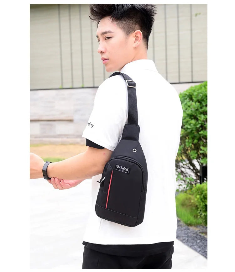 Men Fashion Multifunction Shoulder Bag Crossbody Bag On Shoulder Travel Sling Bag Pack Messenger Pack Chest Bag For Male