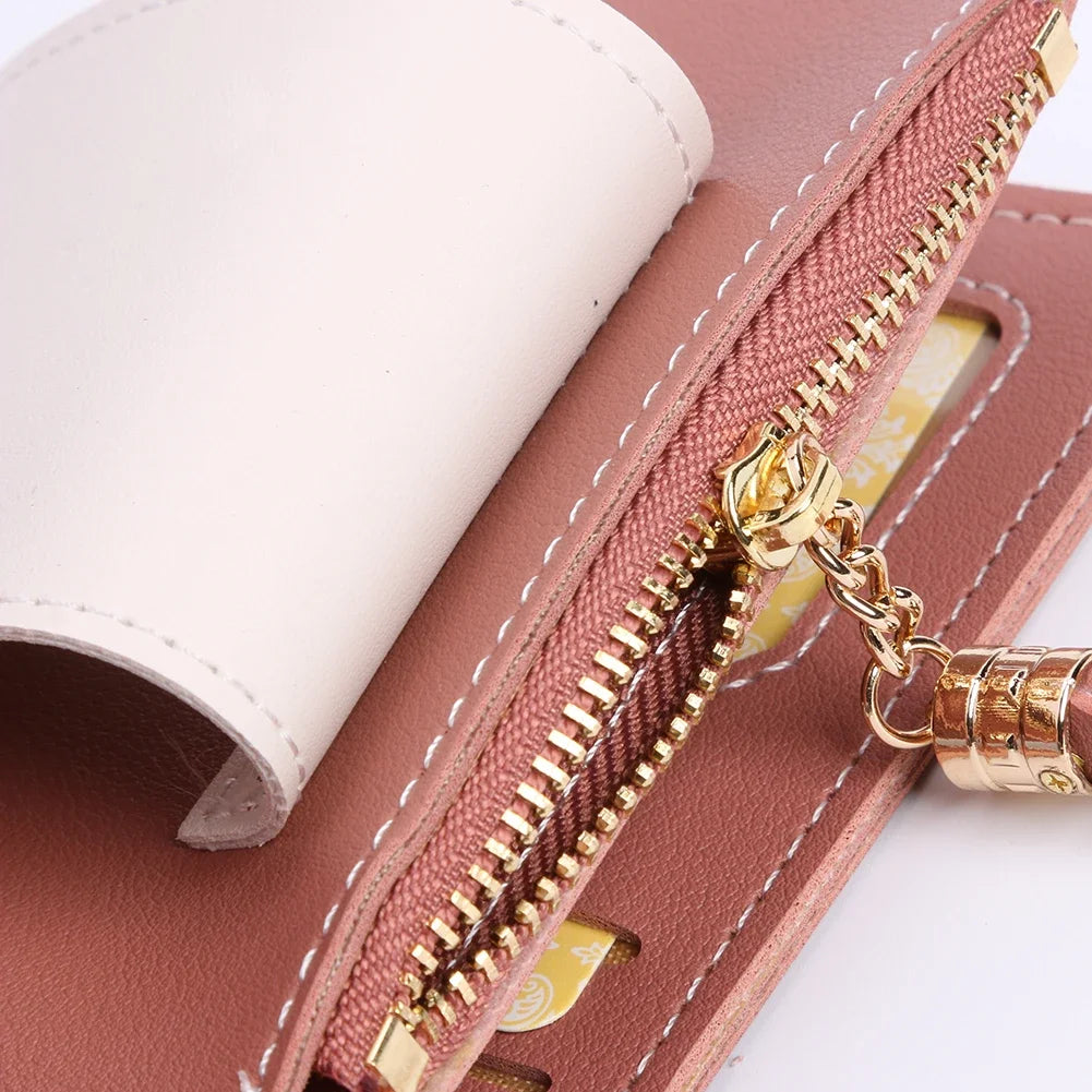 Fashion Ultra-thin Wallet Tassel Short Wallet for Woman Mini Coin Purse Ladies Clutch Small Wallet Female Pu Leather Card Holder