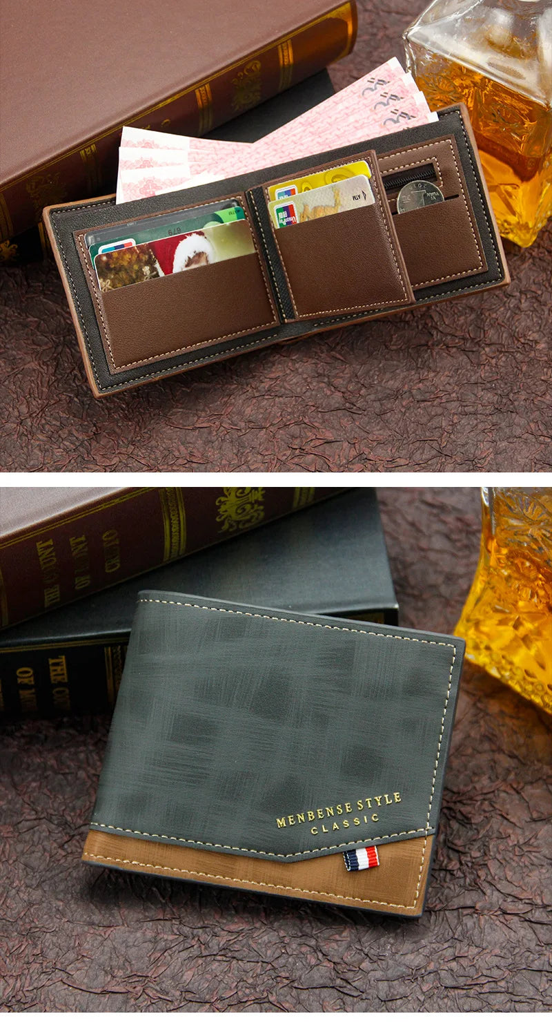 Free Name Engraving Men Wallets Slim Coin Pocket Photo Holder New Short Small Male Wallet Card Holder Frosted Leather Men Purses