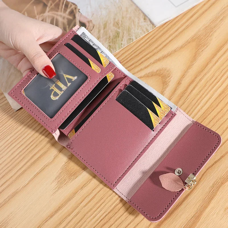 Fashion Short Women Wallet PU Leather Women Luxury Tassels Wallet Hasp Small Wallet Trend Coin Purse Ladies Card Holder Monedero