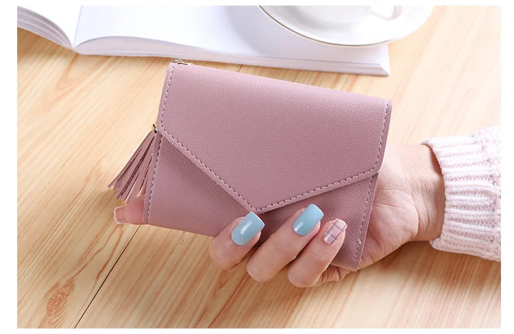 Mini Tassel Wallet Women Fashion Purse Female Short Mini Wallets Korean Students Lovely Purse Female Small Wallet for Women