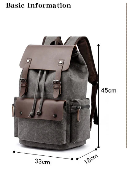 NEW Men's Backpack Vintage Canvas Backpack School Bag Men's Travel Bags Large Capacity Backpack Laptop Backpack Bag High Qualit