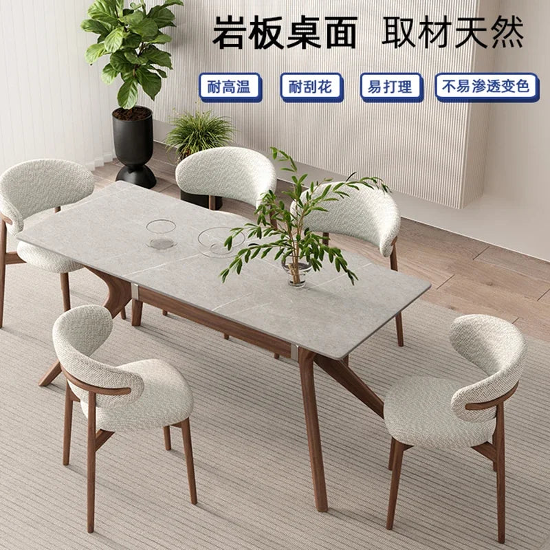 Nordic Mobile Dining Room Sets Armchair Foldable Design Chair Dining Table Set Modern Tavolo E Sedie Pranzo Home Furniture DW