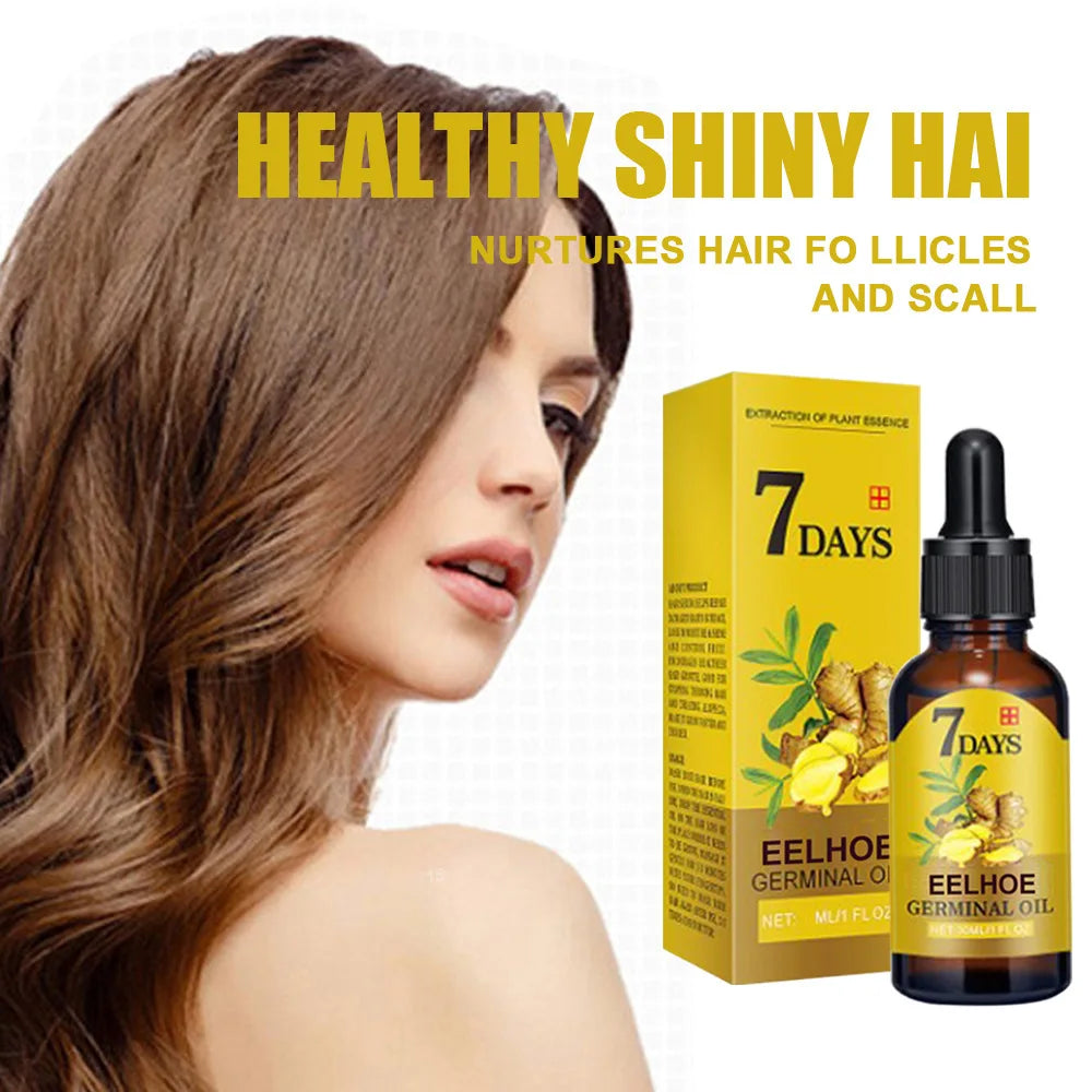 Ginger Hair Growth Serum Anti Hair loss Baldness Fast Regrowth Hair Care Oil Repair Damaged Hair Scalp Treatment For Women Men