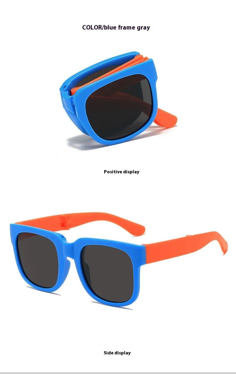 Folding Fashionable UV Resistant Baby Sunglasses New Box Art Children's Glasses Trend