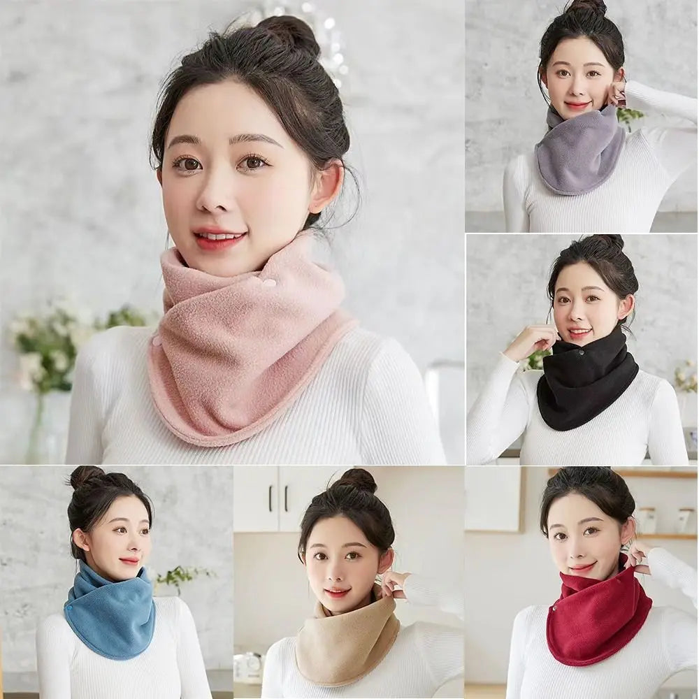 New Winter Plush Neck Scarf Soft Warm Neck Cover Plush Double Layer Neckerchief Outdoor Windproof Neck Protector Neck Warmer