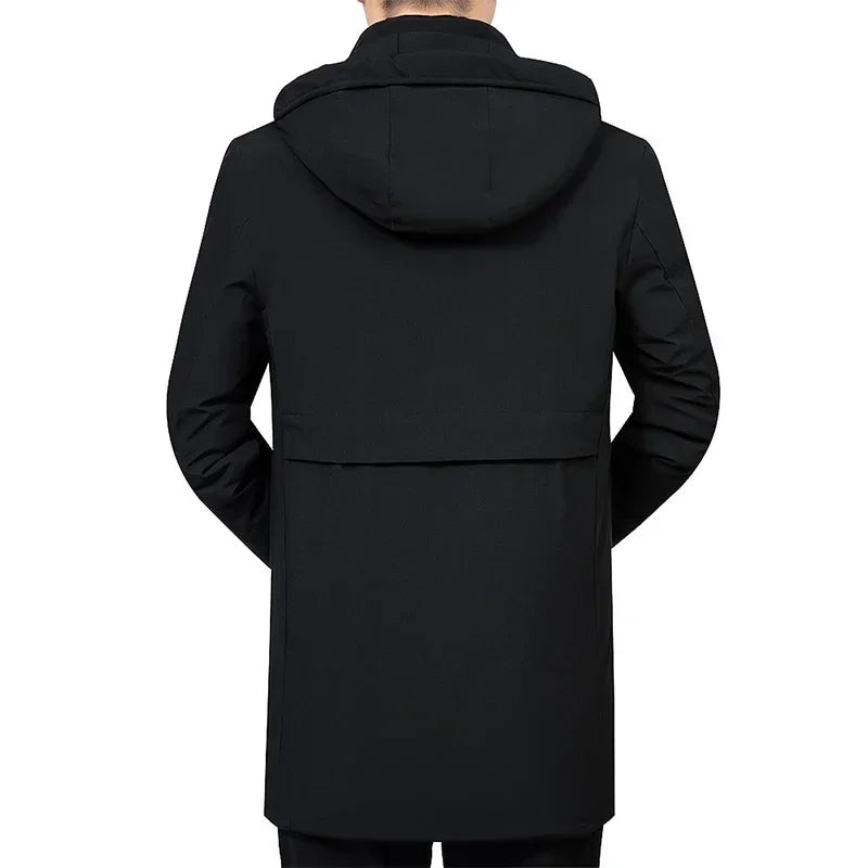 2024 Nouvelle Veste D'hiver Hommes Épaissir Chaud Hommes Parkas À Capuche Long Manteau Polaire Hommes Vestes Outwear Coupe-Vent rembourré Parka Mâle