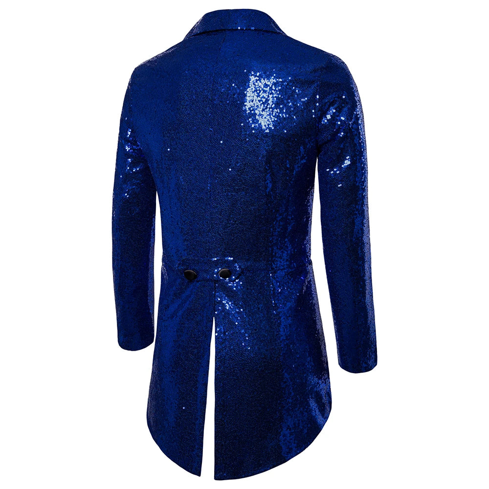 Men's Suit Round Sequin Button Tuxedo Stage Show Wedding Host Dance Festival Celebration Dinner Casual Men's Wear Men's Coat