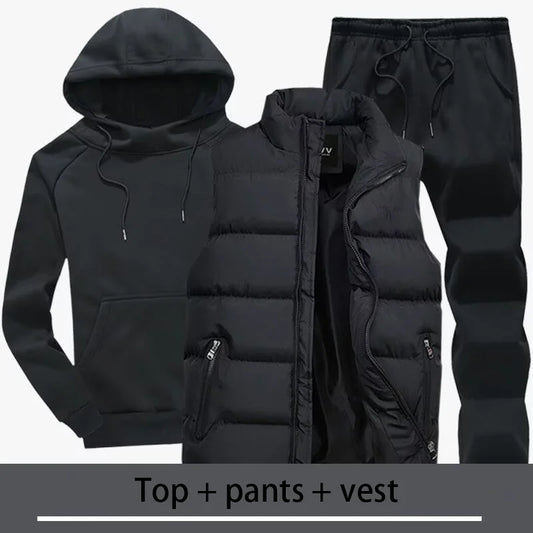 Costume décontracté pour hommes, nouveau style d'automne, ample, grande taille, tendance, pulls et pantalons, ensemble de sport décontracté trois pièces