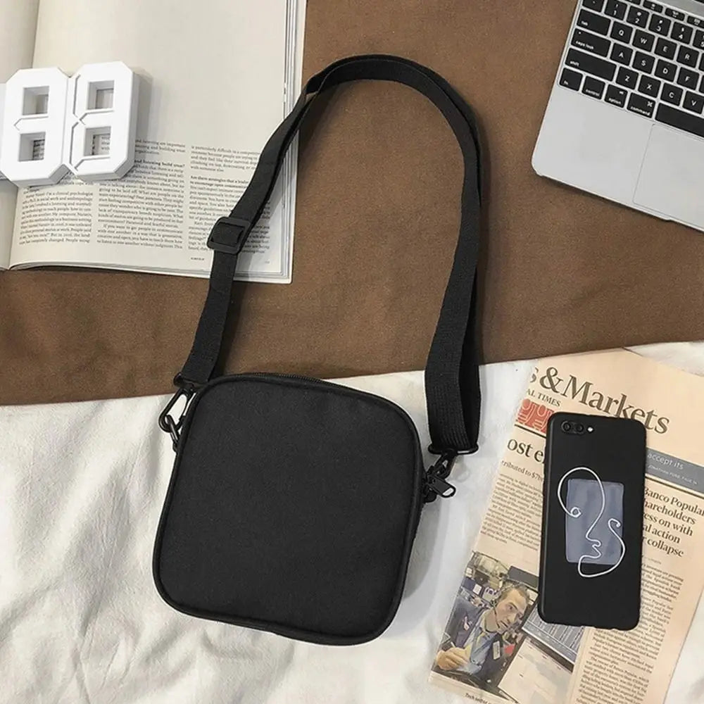 Handbag Oxford Cloth Crossbody Bag Fashionable Messenger Bag Phone Pouch Canvas Square Bag Hip-hop Travel Shoulder Bag