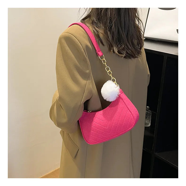 Mini Underarm Bag Female Chain Shoulder Pouch Hot Sale Ladies PU Leather Fashion Women Handbag Solid Color Casual Bags