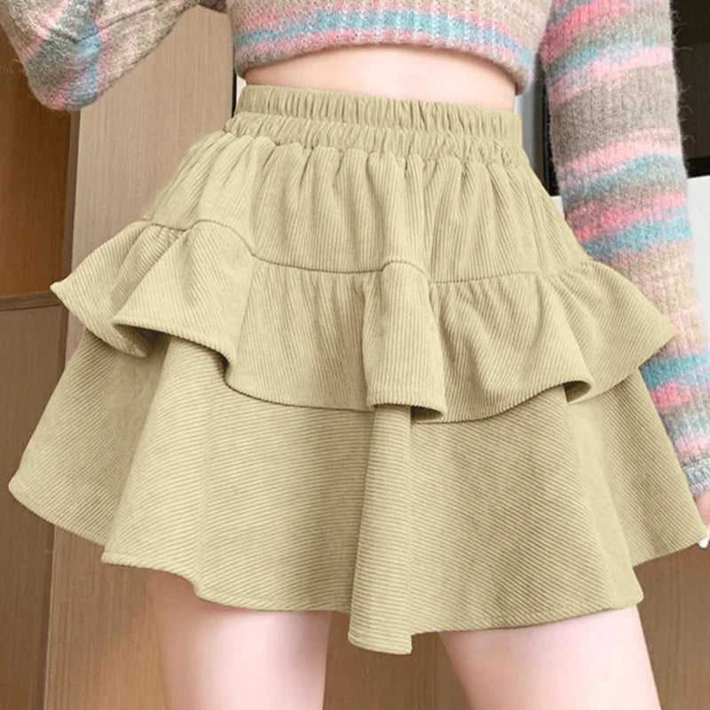 High Waisted Short Skirt Half Body Spring And Autumn Women's Cake Skirt 2024 New A-line Skirts Fashionable Pleated Skirts