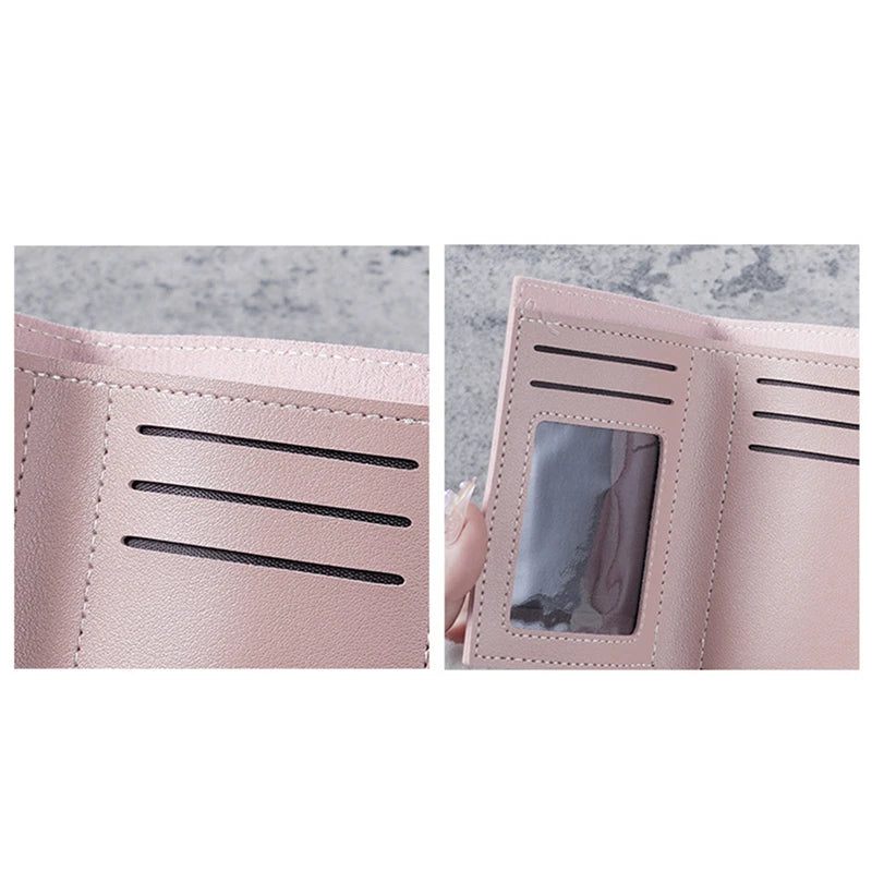 New Cute Wallets for Women Small Hasp Girl Credit Card Holder for PU Leather Coin Purse Female Wallet Short Purses for Women