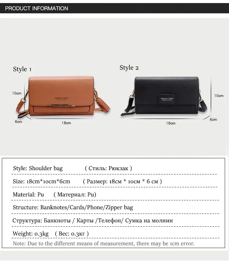 Fashion Crossbody Bags New Pu Leather Women Handbags Female Multifunctional Large Capacity Shoulder Bags For Ladies Phone Purse