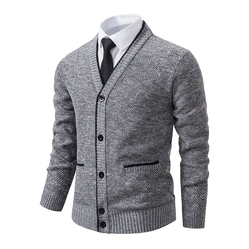 Men's knitted cardigan casual V-neck autumn and winter new sweater coat