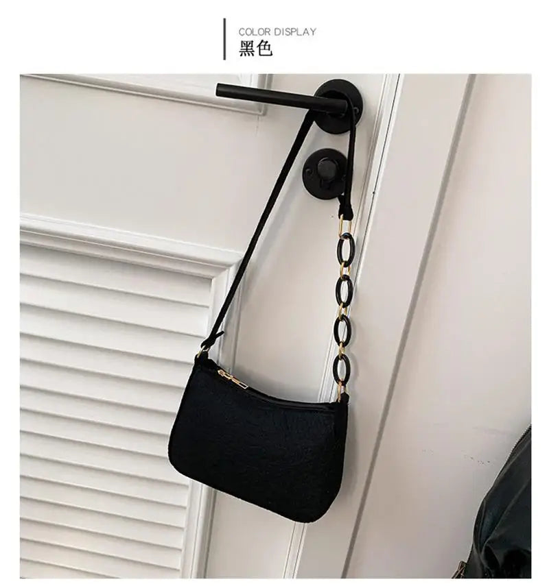 Fashion Underarm Bag Trendy Portable One-shoulder Small Square Women's Girl Handbag Shoulder Chain Bag Crossbody Bag