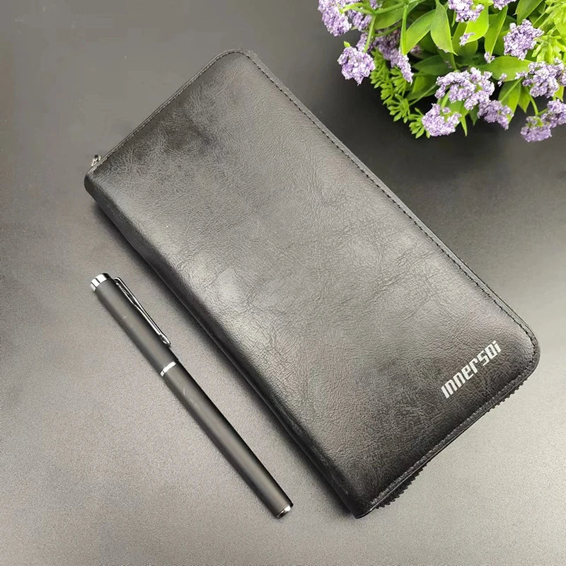 High Quality Men Wallet Long Style Credit Card Holder Male Phone Purse Zipper Large Capacity Brand PU Leather Clutch Bag For Men