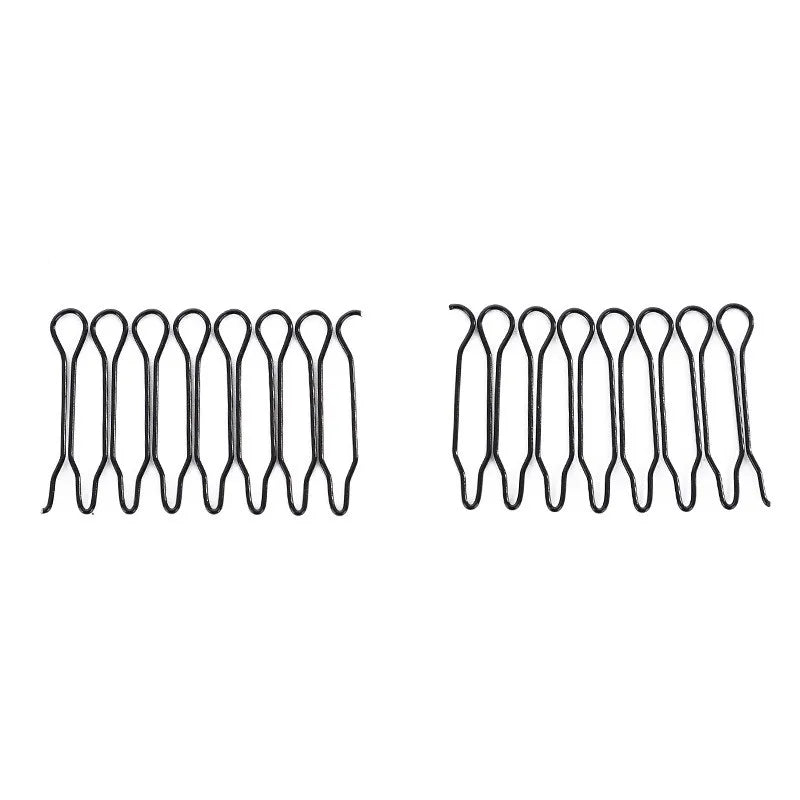 4Pcs Invisible Broken Hair Hairpin Adult Tiara Tools Curve Needle Bangs Black Fixed Insert Comb Professional Styling Accessories