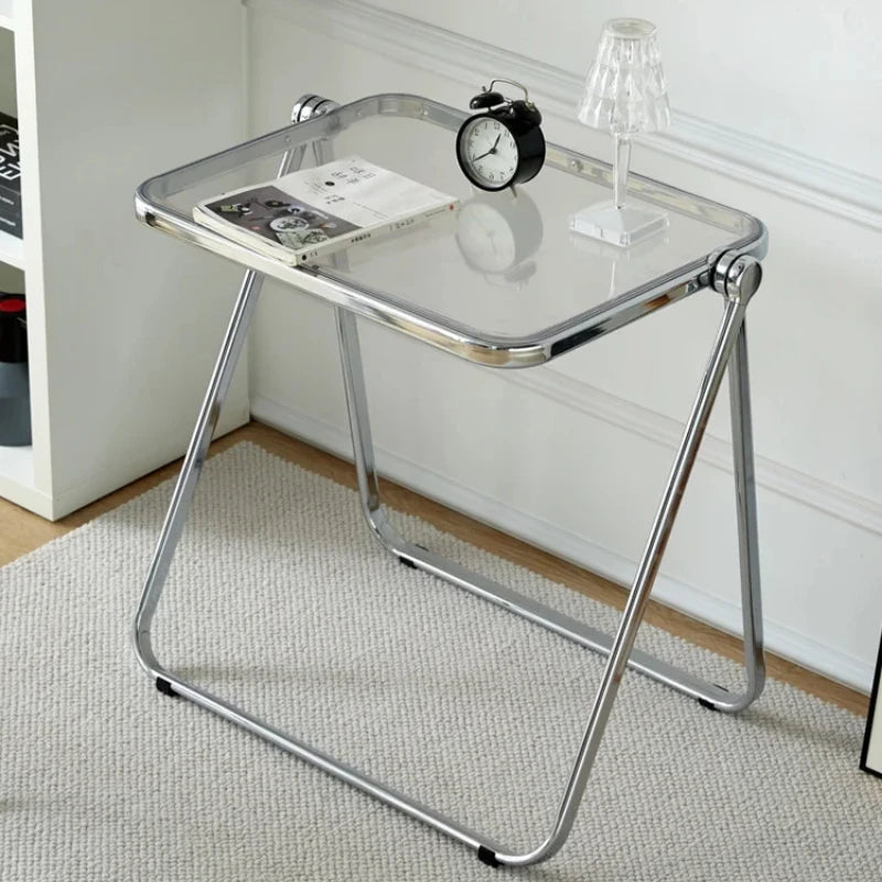 Transparent Folding Table and Chair Set Modern Acrylic Furniture Compact Space-Saving Chairs for Bedroom and Balcony