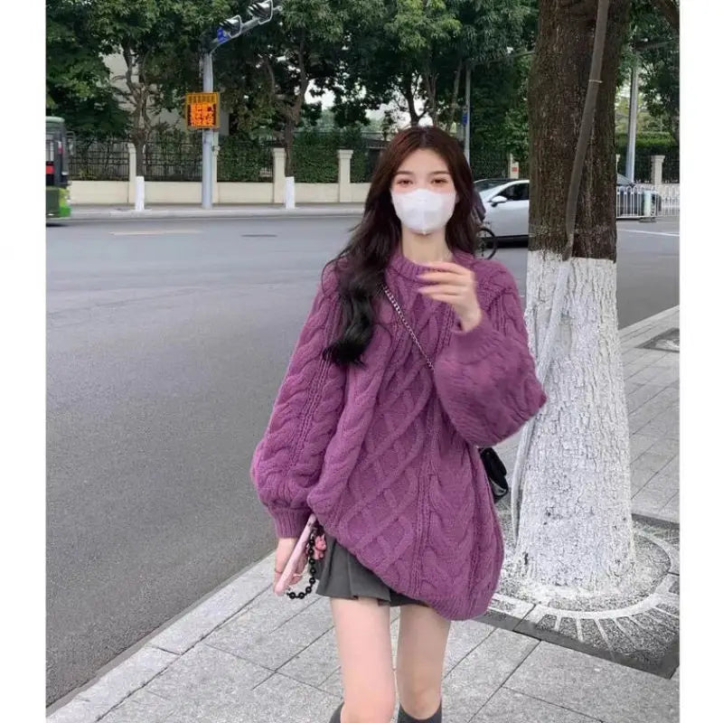 Women Autumn Winter Sweater Pullover White Shirts Mini Skirts 1 or Three Piece Set Korean Lady Knit Tops Knitwear Blouse Outfits