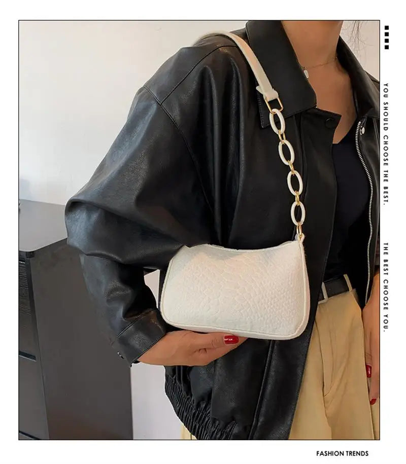 Fashion Underarm Bag Trendy Portable One-shoulder Small Square Women's Girl Handbag Shoulder Chain Bag Crossbody Bag