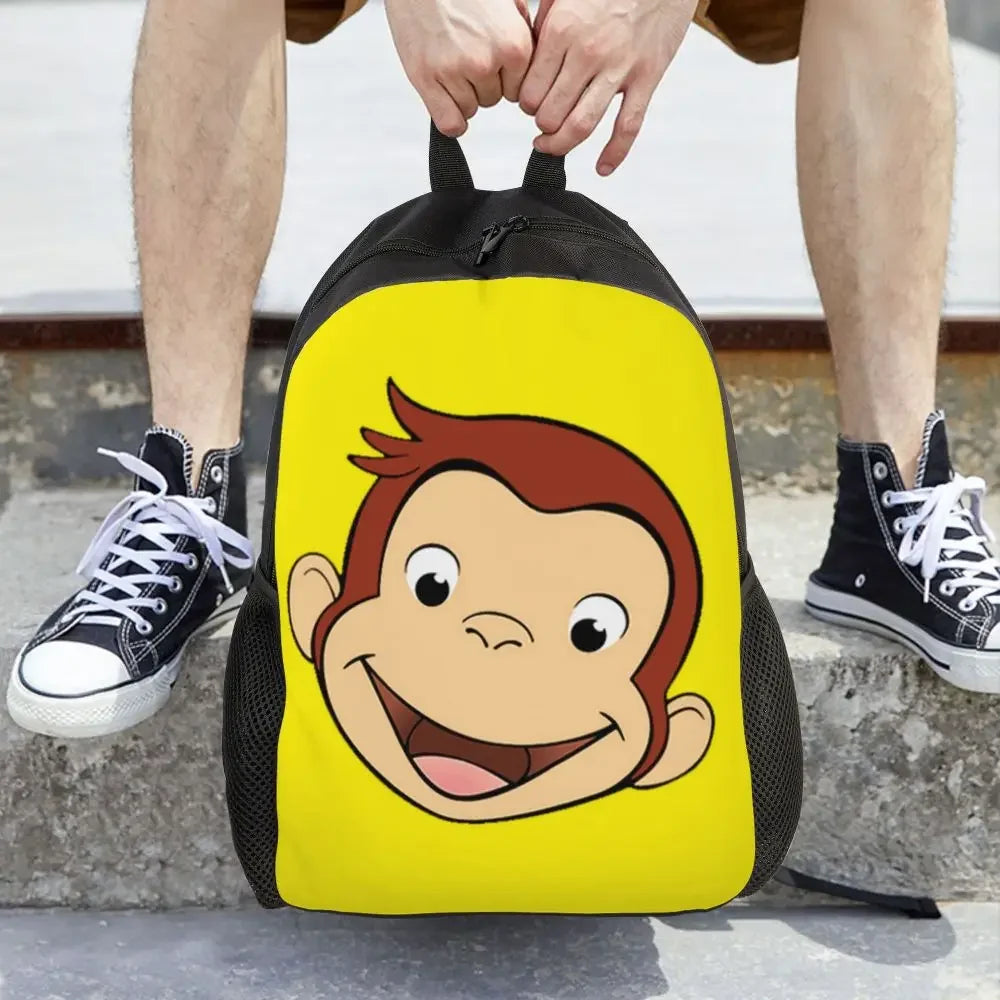 Customized Curious George Backpacks Women Men Casual Bookbag for School College Monkey Bags