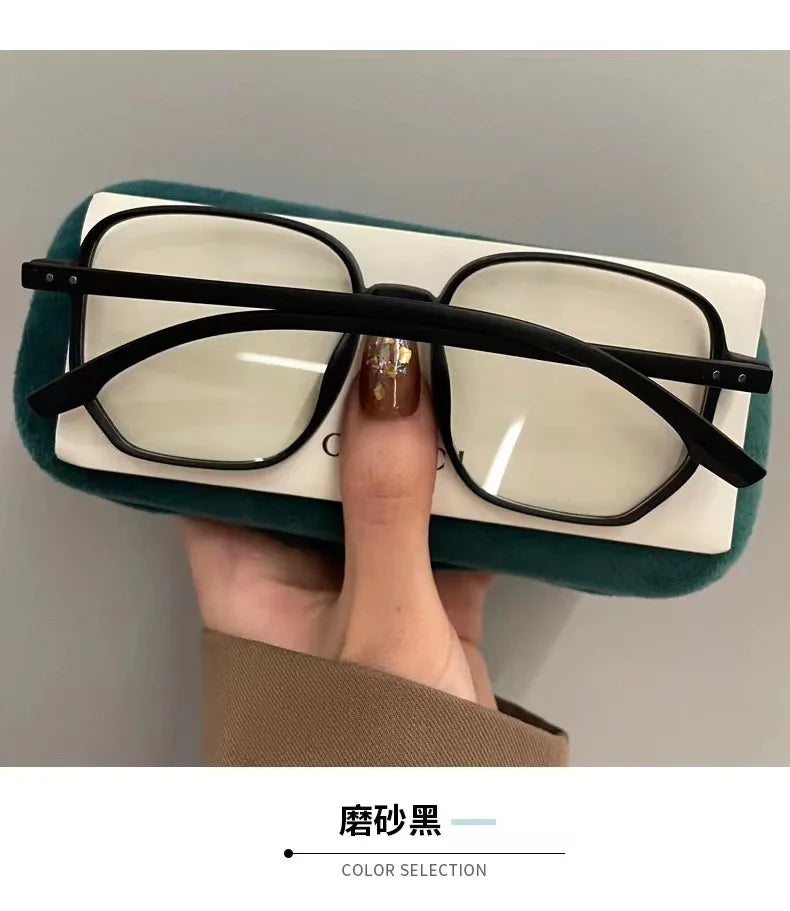 Ultra Light Myopia Glasses Men Women Minus Diopter Eyeglasses Trendy Large Size Square Frame Near Sight Eyewear