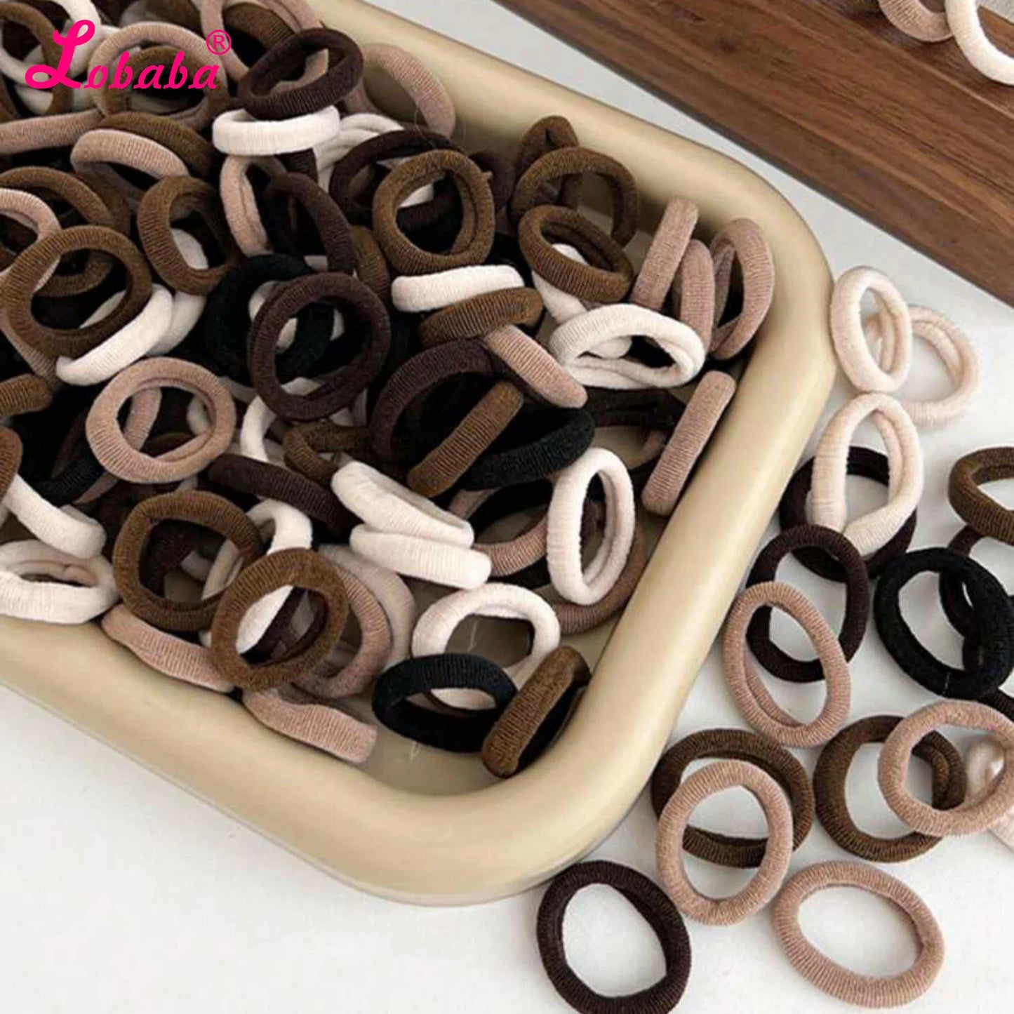 500Pcs Pink Black Camel Small Hair Ties,Hair Elastics Ponytail Holders Braids Locs for Baby Women Girls,Small Hair Rubber Band