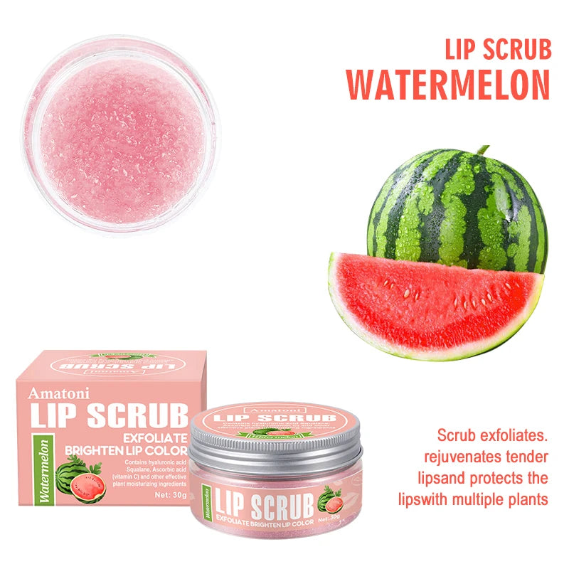 Lip scrub 30g raspberry vanilla coconut watermelon lip brighten exfoliating lip moisturizing gift for women