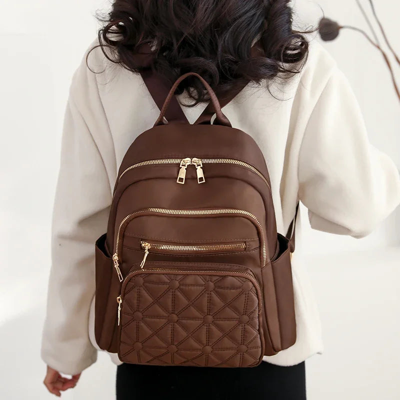 Hot Sale Fashionable Women's Backpack 2024 New Light Luxury Design Solid Color Versatile Basic Style Backpack Bolso Mujer