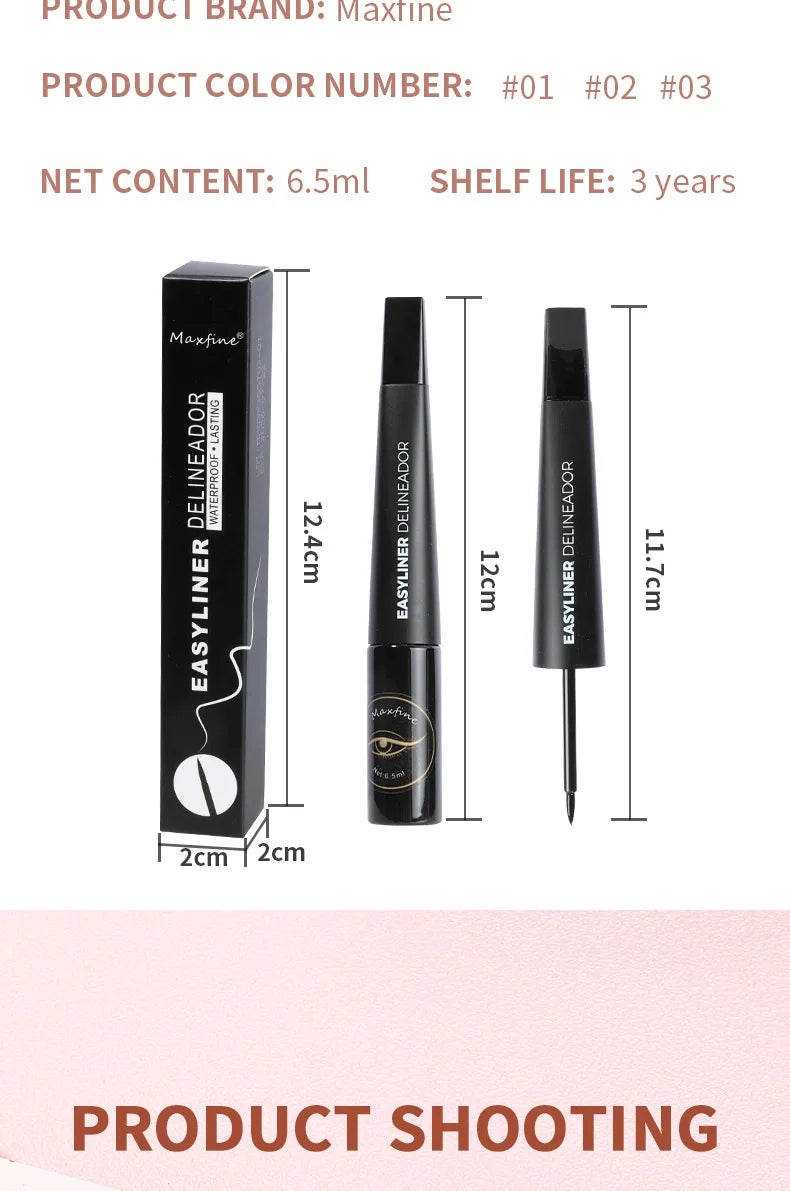 Matte Black Waterproof Liquid Eyeliner Pencil Sweatproof Quick Dry Easy To Wear High Pigment Brown Eye Liner Pen Eye Makeup Tool