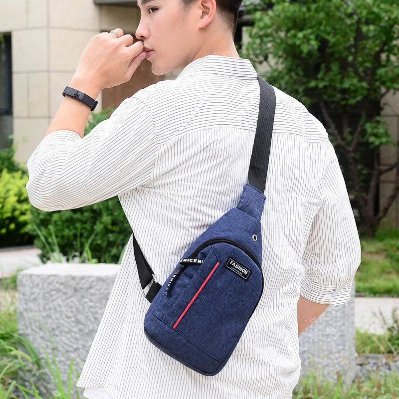 Men Fashion Multifunction Shoulder Bag Crossbody Bag On Shoulder Travel Sling Bag Pack Messenger Pack Chest Bag For Male