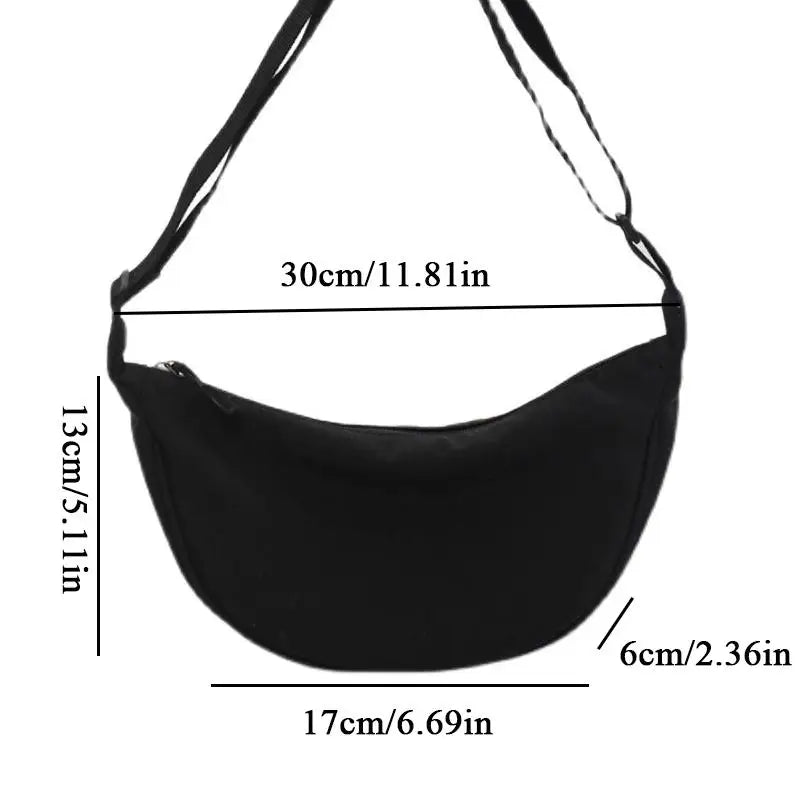 2023 New Nylon Messenger Bags Fashion Dumpling Bag for Women Nylon Crossbody Bag Half Moon Armpit Bag Large Shoulder Bags