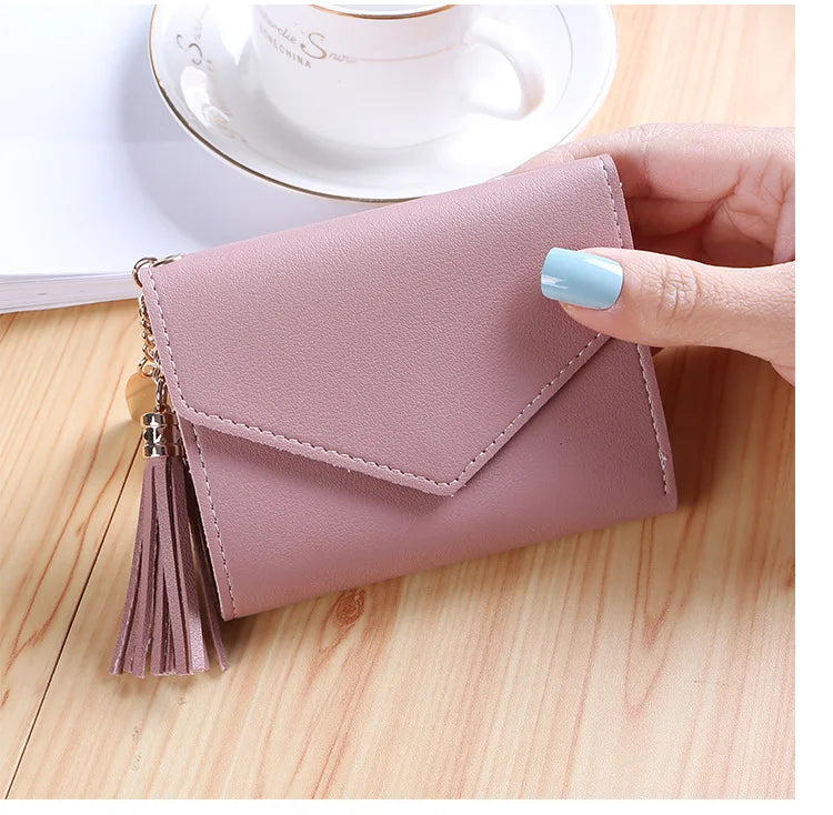 Mini Tassel Wallet Women Fashion Purse Female Short Mini Wallets Korean Students Lovely Purse Female Small Wallet for Women