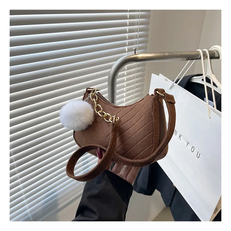 Mini Underarm Bag Female Chain Shoulder Pouch Hot Sale Ladies PU Leather Fashion Women Handbag Solid Color Casual Bags