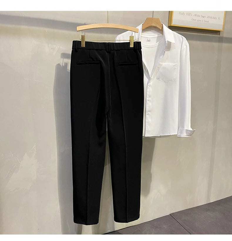 Dress Pants Men Korean Fashion Pleated Pants Chino Pants Men Clothing 2024 Lightweight Cool Trousers