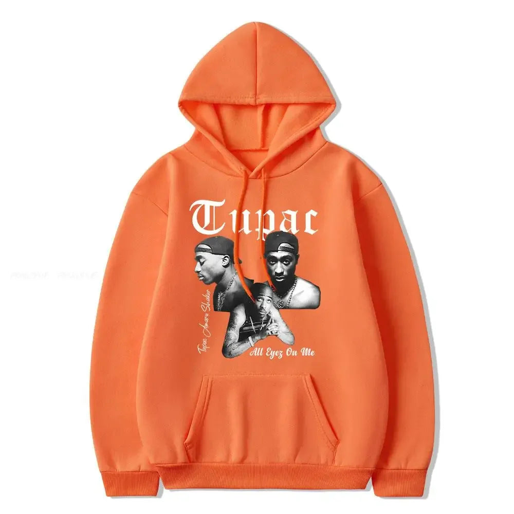 2024 nouveau sweat à capuche rappeur masculin et féminin 2D Tupac à la mode streetwear costume hip-hop Dalian