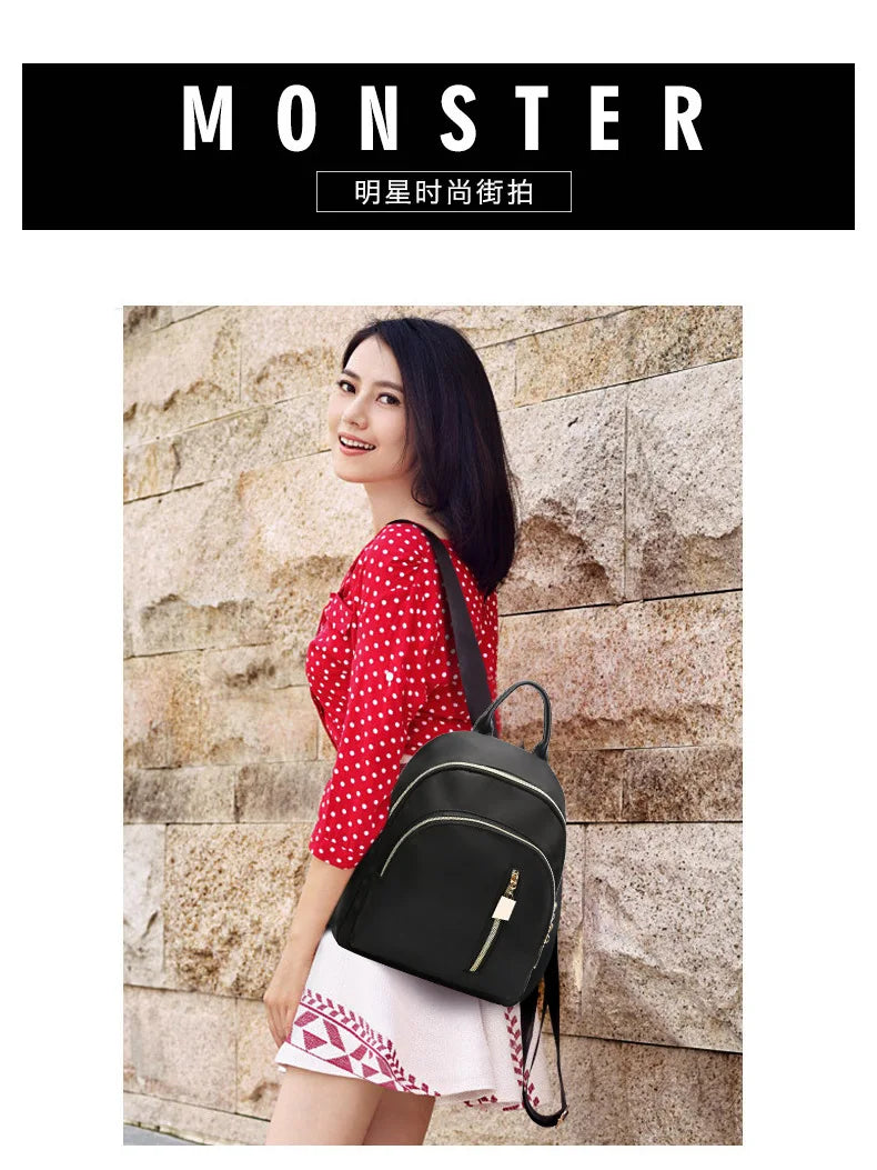 Women New Waterproof Oxford Backpack Girls Casual Black Nylon School Bags High Quality Travel Tote Backpack Shoulder Bag