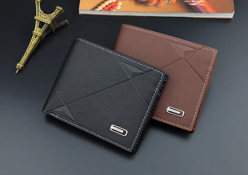 New Men's Wallet Money Bag PU Leather Business Short Wallet Vintage Soft Purse Multi-card Holder Portefeuille Homme Billetera