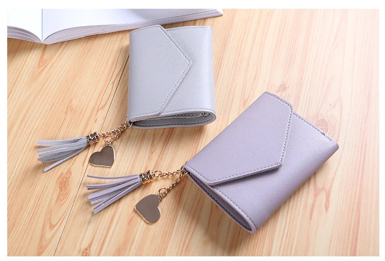 Mini Tassel Wallet Women Fashion Purse Female Short Mini Wallets Korean Students Lovely Purse Female Small Wallet for Women