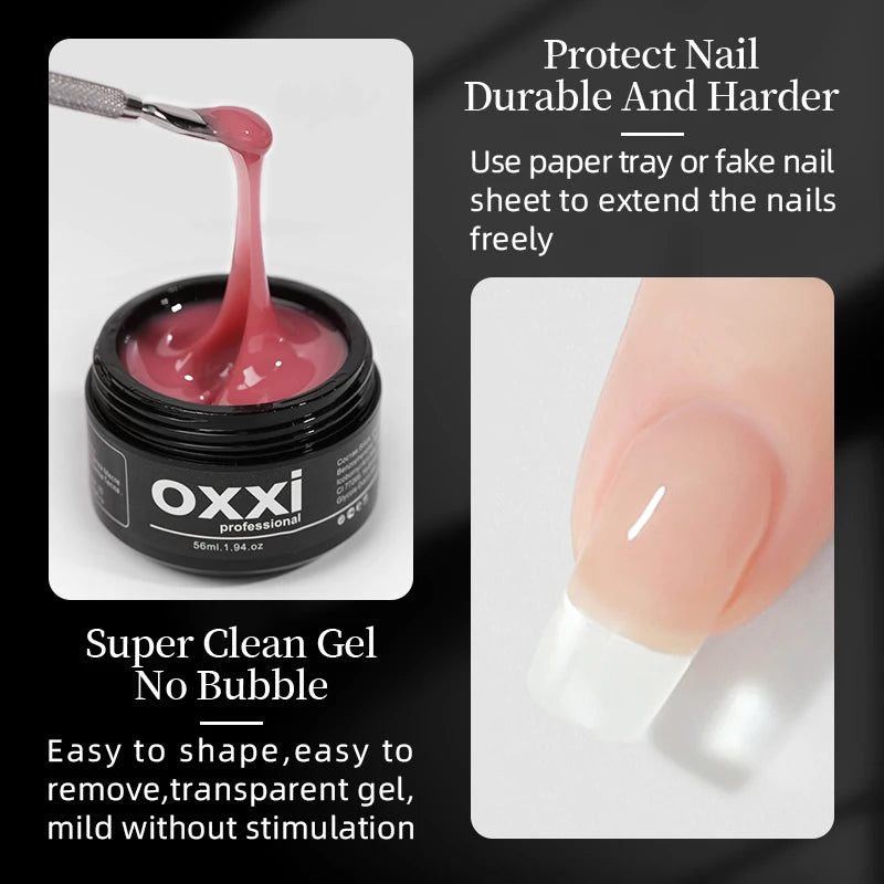 Vernis à ongles UV OXXI 56 ml, gel de construction semi-permanent, manucure, polyongles, gel laque acrylique, émaux de construction faciles