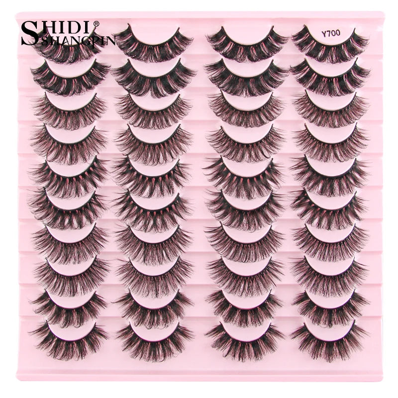 SHIDISHANGPIN 3/10/20 paires de faux cils en vison dramatiques en désordre 3D boucles russes D Cosplay faux cils maquillage